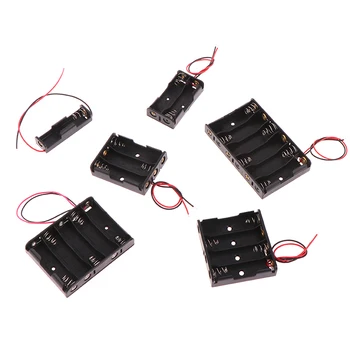 Custodia per batteria AA da 3 V 1 2 3 4 5 6 slot Custodia per batteria AA LR6 HR6 Custodia per batteria Cavo di piombo Contenitore di protezione Bateria