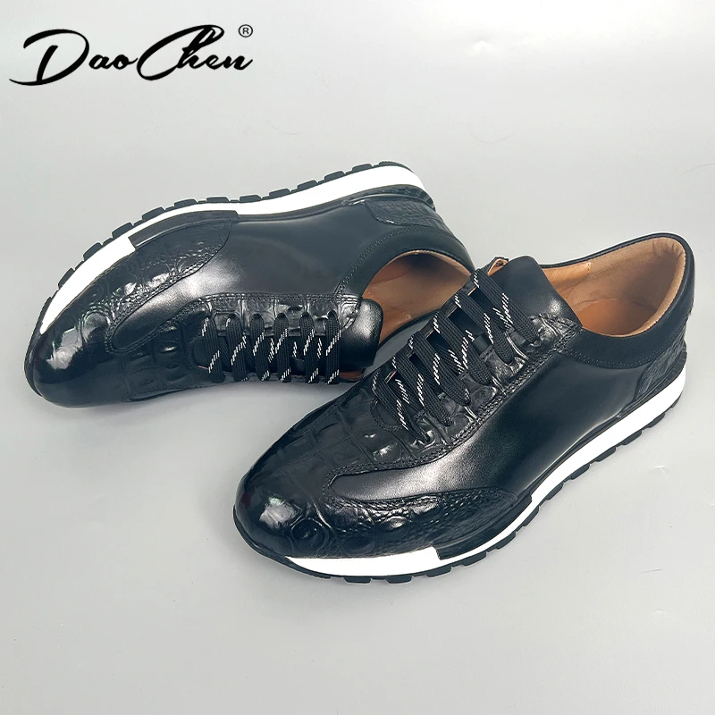 LUXURY BRAND CASUAL SHOES BLACK BROWN BLUE REAL LEATHER FASHION SPORTS SHOES LACE UP WEDDING PARTY DAILY WALKING SHOES MAN
