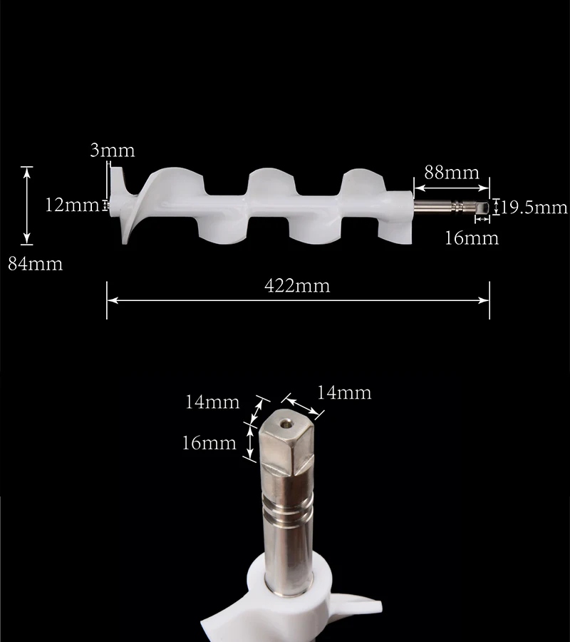 Oceantpower Ice Cream Machine Stirring Shaft / Spiral Rod / Ice Cream Maker Parts – Mixing Blade for Soft Serve Machine