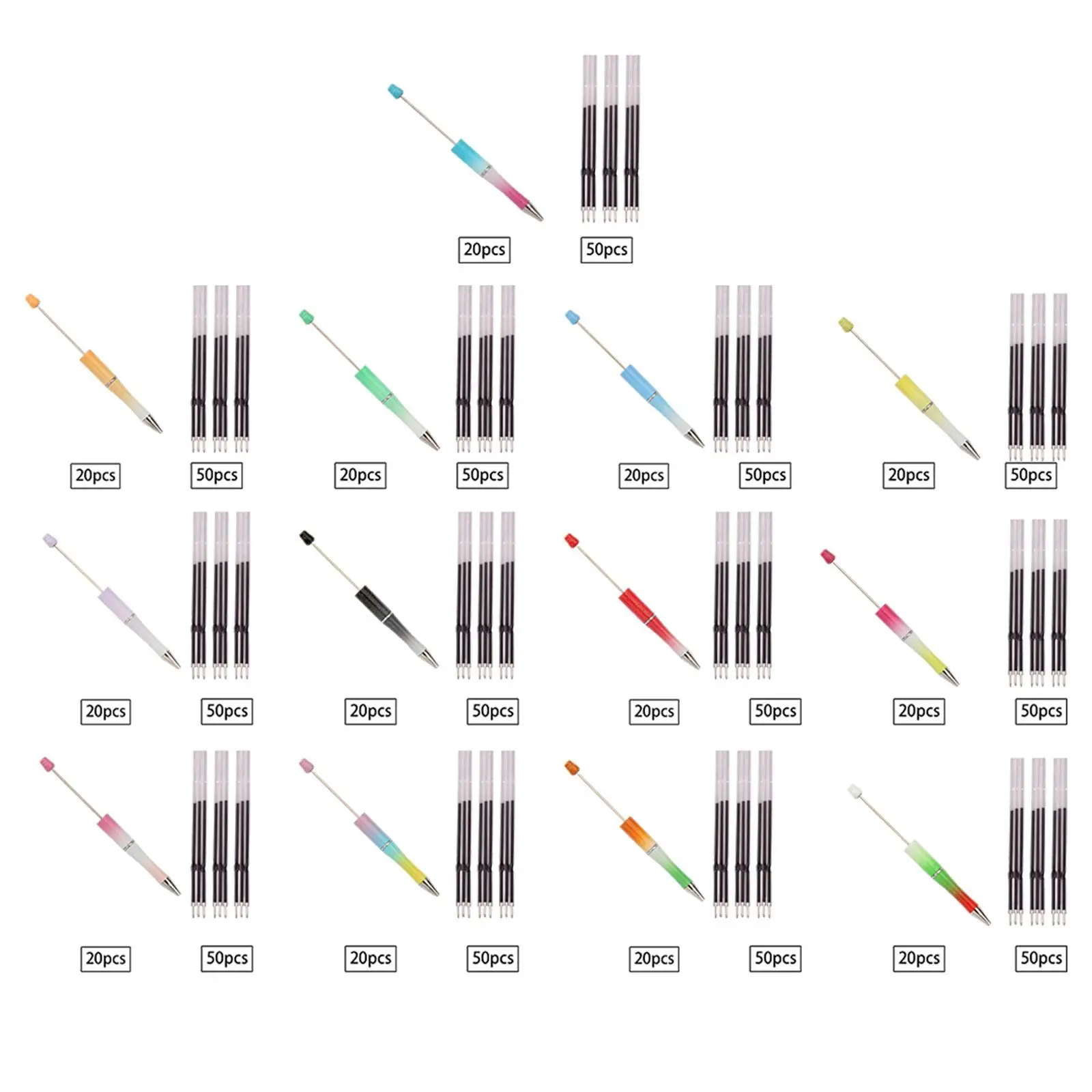 

20x ручка с бисером 1,0 мм, новинка, ручка для письма для класса, экзамена, запасной рисунок