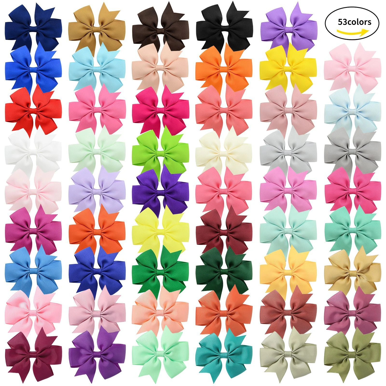 Vibrant Grosgrain Ribbon Hair Bows Clips