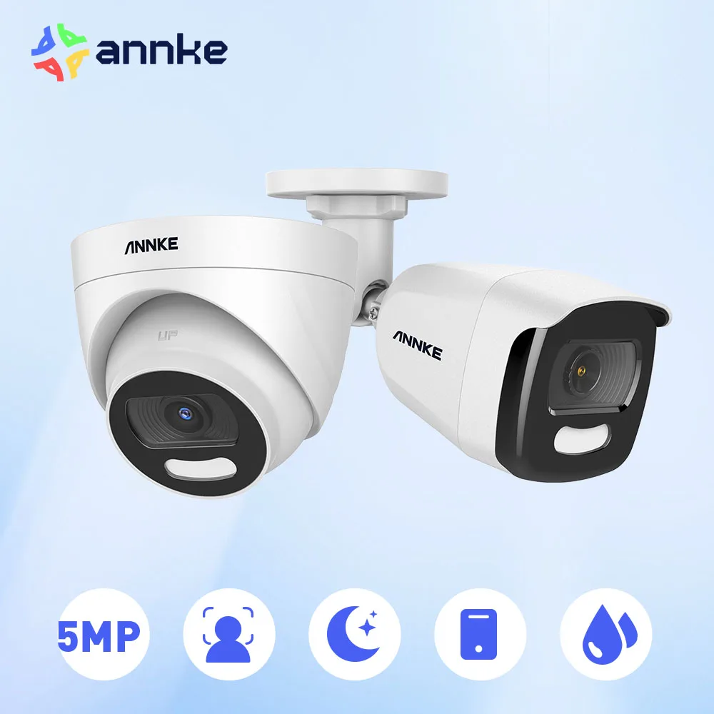 ANNKE 5MP HD TVI Bullet Security Camera  Acme Color Night Vision Security Camera IP67 Full Color Night Vision 4 IN 1 Cameras