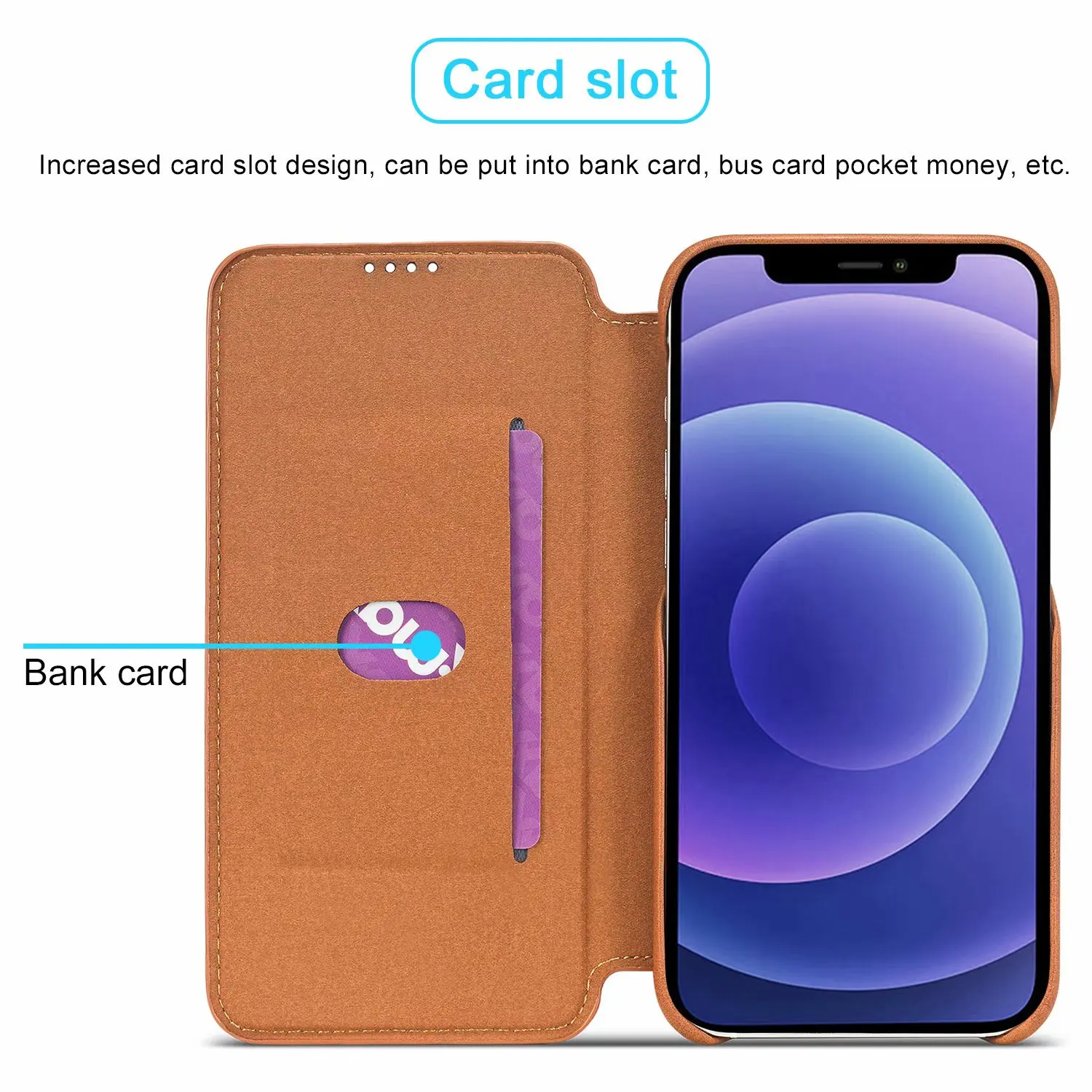 Ultrathin Magnetic Leather Wallet Card Flip Case