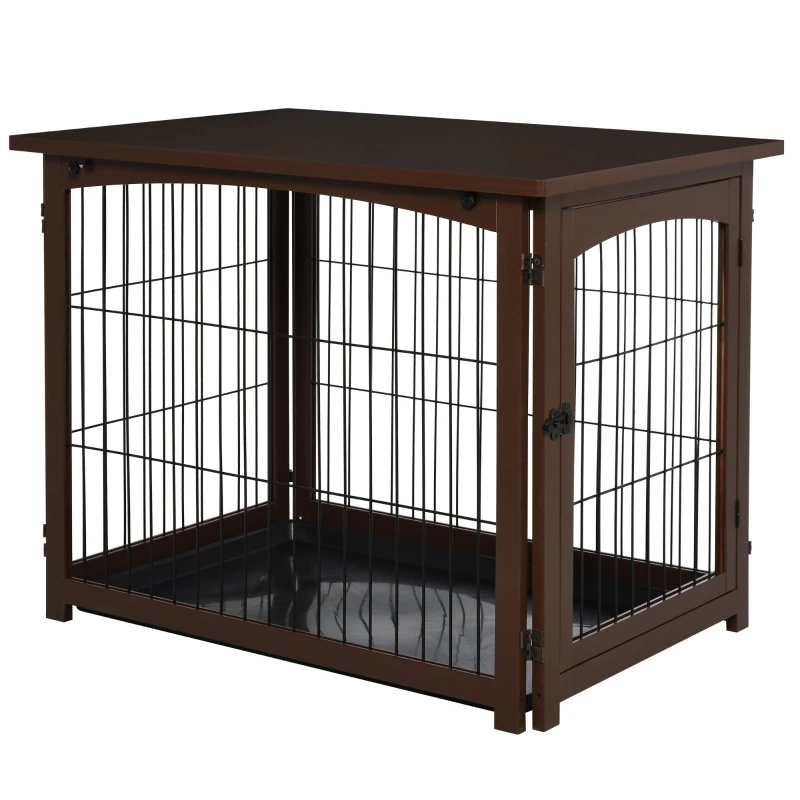 Title 1, Wooden Decorative Dog Cage Pet Crate Fence Side...
