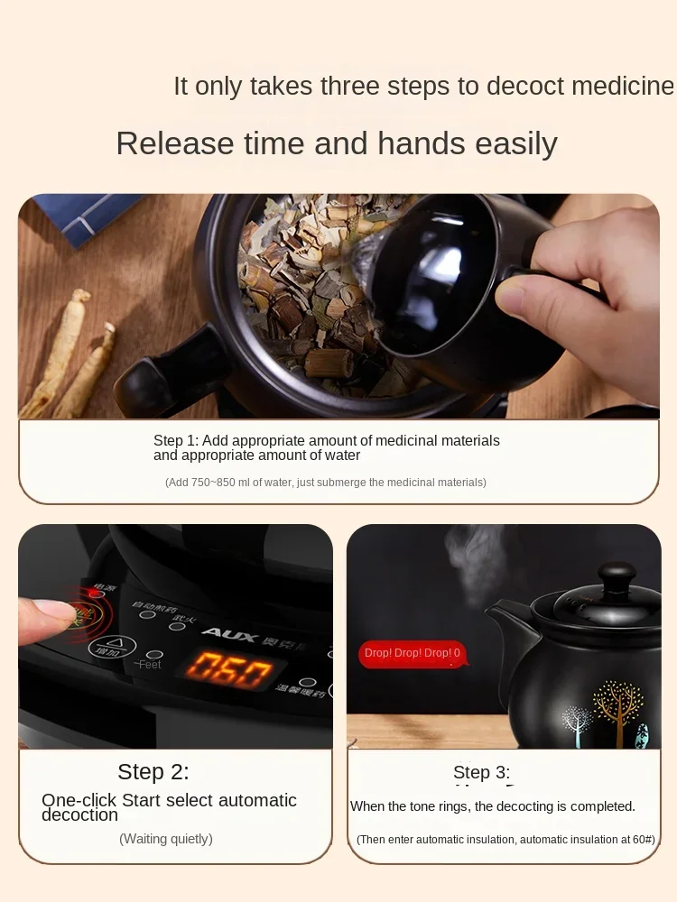 220V Automatic Ceramic Electric Slow Cooker Soup Slow Stewer Porridge Cooker for Traditional Chinese Herbal Medicine Brewing 4