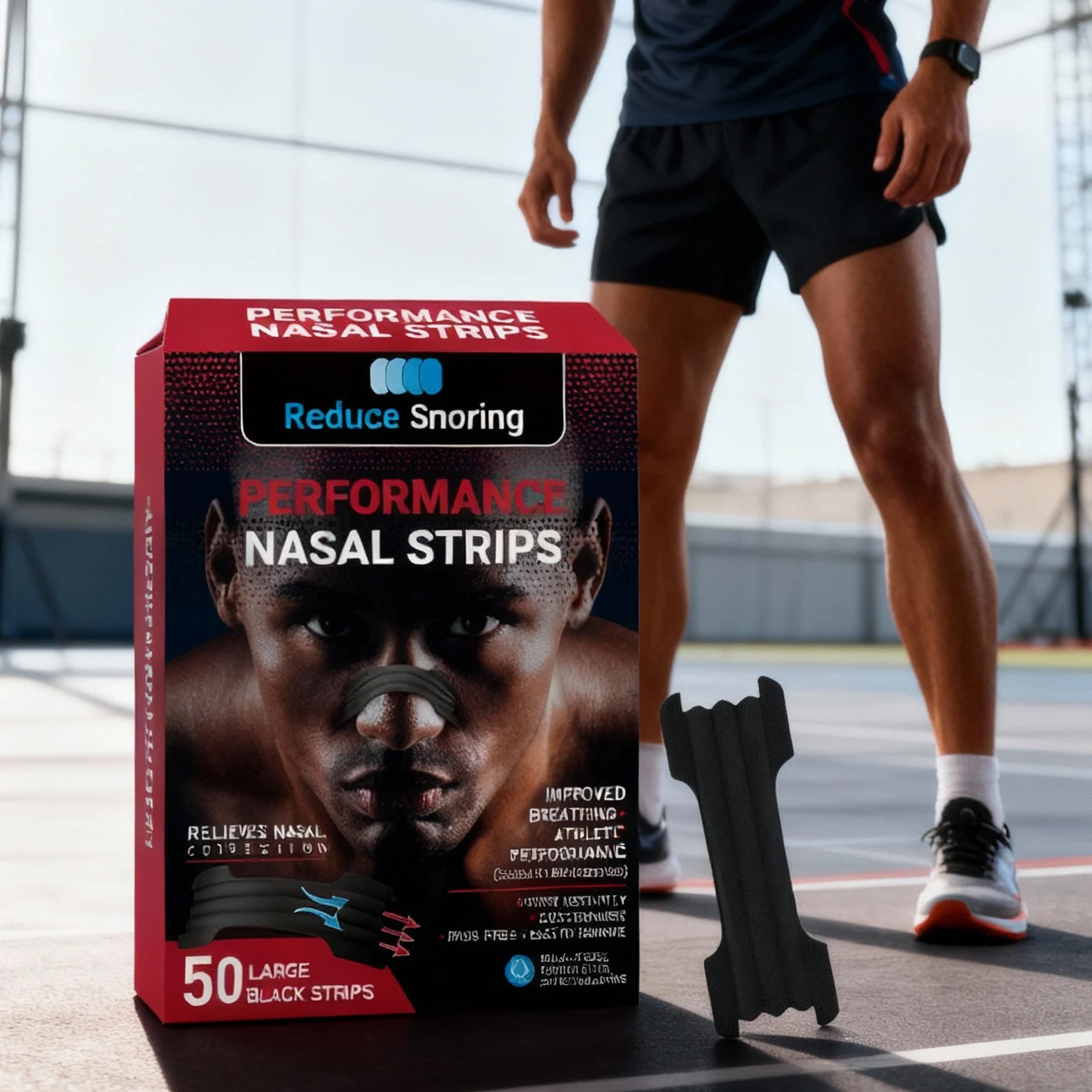 50/250Pcs Black Nasal Strips, Athlete Nose Tape, Anti Snoring Nose Strip, Exercise Air Intake Improve Sleep, Better Breathing