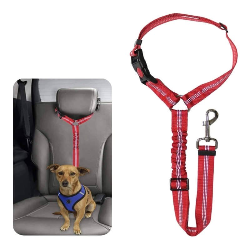  Cinturón de seguridad para perros y gatos, cinturón de  seguridad para automóvil, paquete de 2, cinturones de arnés ajustables,  correa para mascotas, cinturones de seguridad de nailon resistente, :  Productos para
