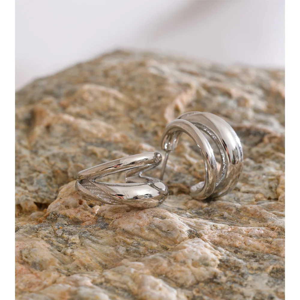 Yhpup Stainless Steel Hoop Earrings