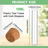 50-200Pcs Clear Plastic Test Tubes with Cork Stoppers 10ml Small Test Tubes with Lids Plastic Bottles for Storage Jewelry Seed 6