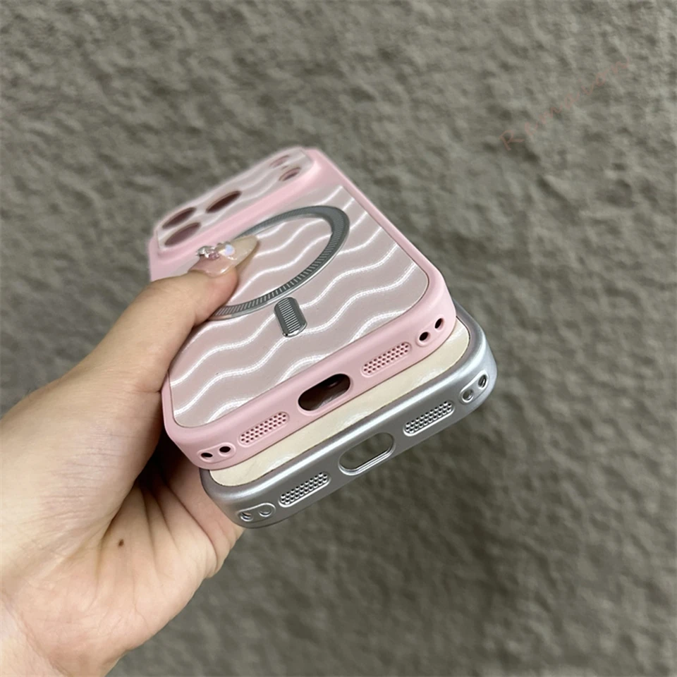 Magnetic Wave Phone Case With Shockproof Protection For Iphone_voghion.com