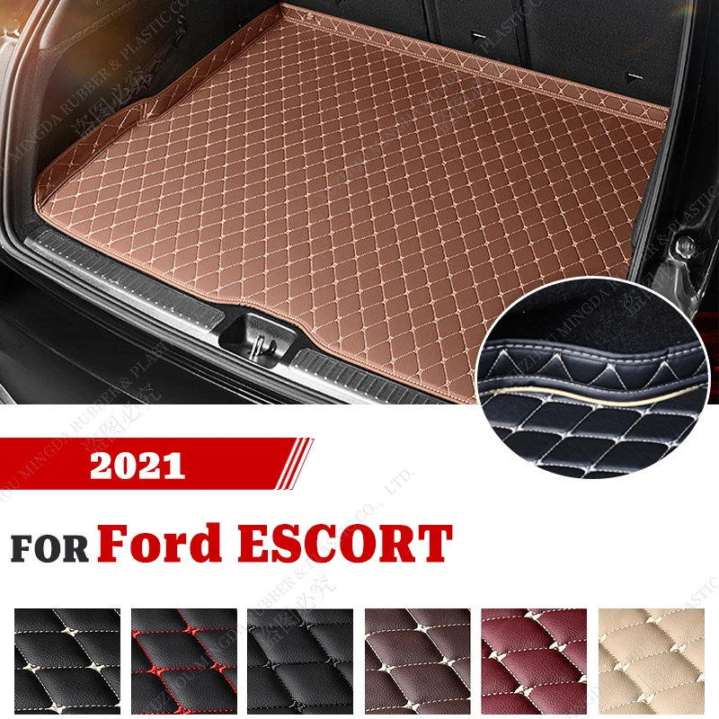 

Wearing-Resistant PU Leather Car Trunk Mat For Ford ESCORT 2021 Custom Car Accessories Auto Interior Decoration