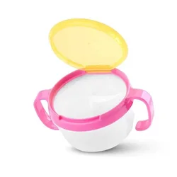Support de stockage anti débordement, bol d'alimentation, attrape collation pour bébé avec poignée de couvercle, nouveau 