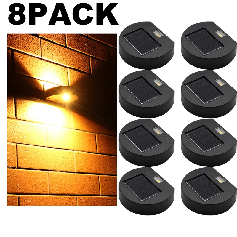 Solar Wall Lights Up and Down Solar Fence Lights Outdoor Waterproof LED for Wall Fence Garden Front Porch