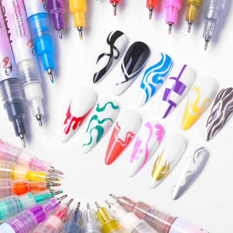 Nail Art Pen Waterproof Painting Drawing Pen Brushes Dot Liner DIY Nail Art Design Tool Manicure nail art pen