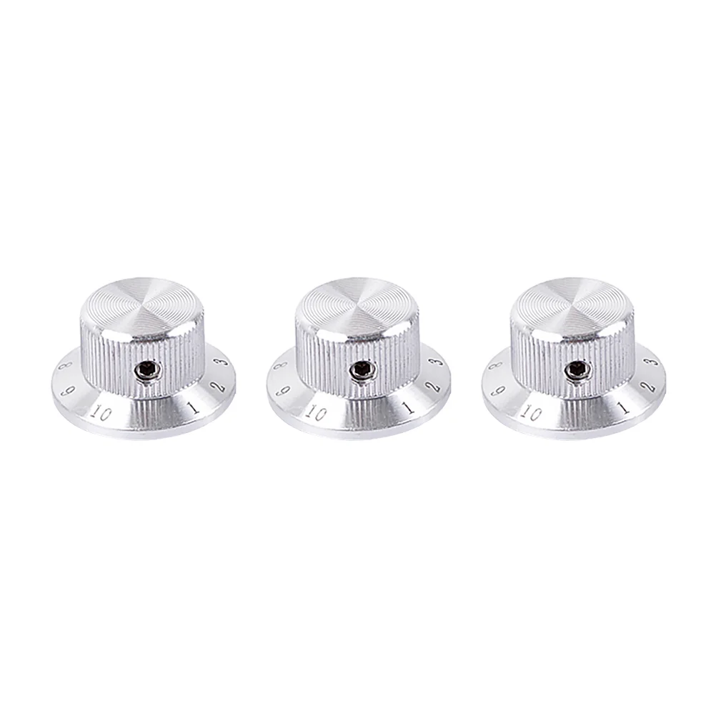 

3 Pcs Knob Guitar Parts and Accessories Metal Control Brightness Bass Round for Volume Knobs