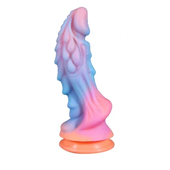 New Luminous Dildo Anal Sex Toys for Women Men Colourful Glowing Dildo Penis Huge Dragon Monster Dildo Butt Plug Adult Toys 6