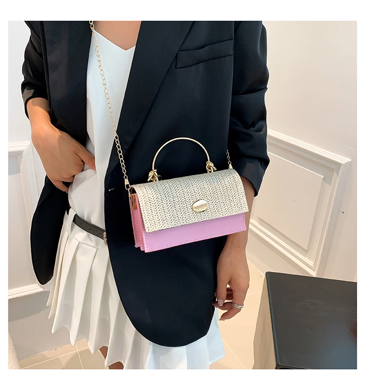 Fashion Pu Hasp Ladies Top-Handle Bags Braid Design 2024 New Brand Shoulder Bags for Women Free Shipping Bolsas Femininas