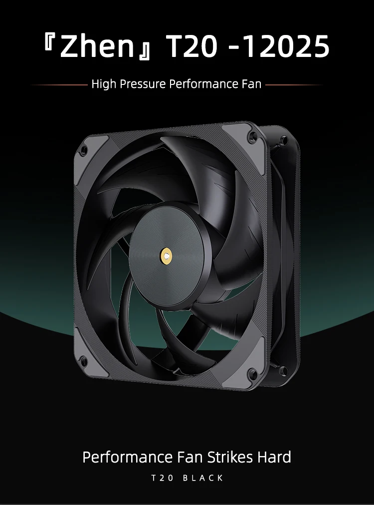 T20 120mm 4Pin PWM Silent Fan, High-Performance 2500RPM Low Noise Cooling Fans f