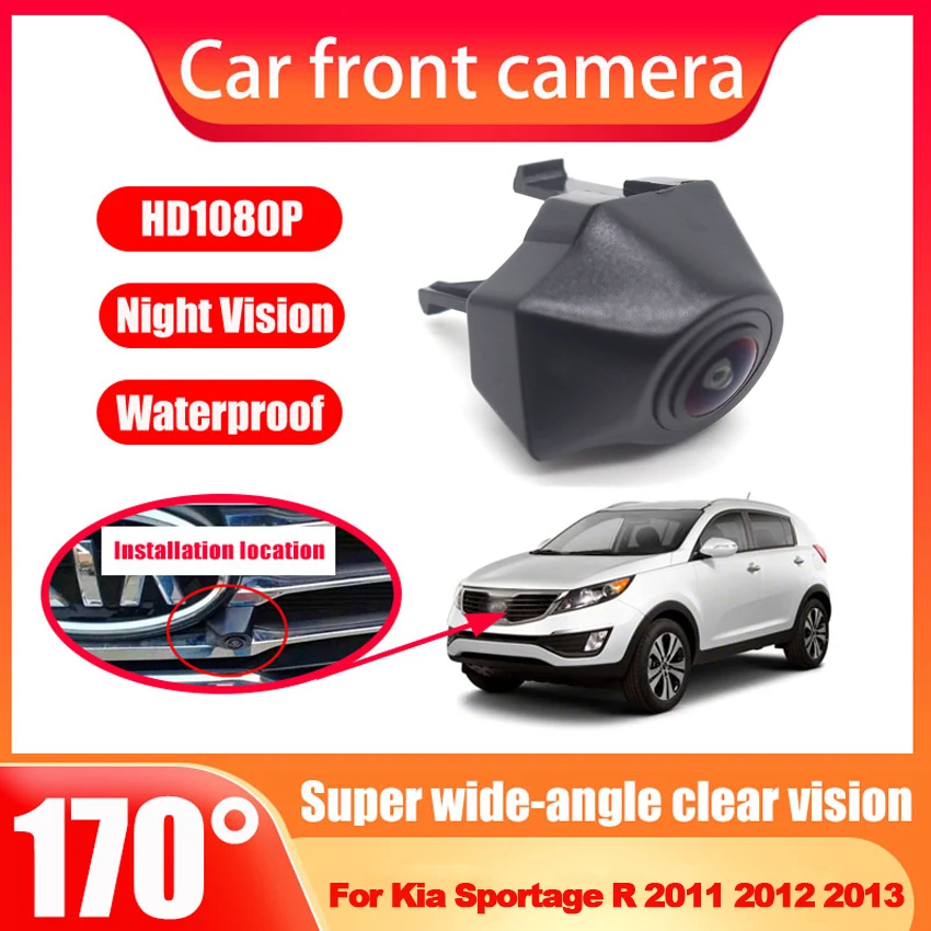 

HD CCD AHD Car Front View Parking Night Vision Positive Waterproof Logo Camera For Kia Sportage R 2011 2012 2013 wide angle