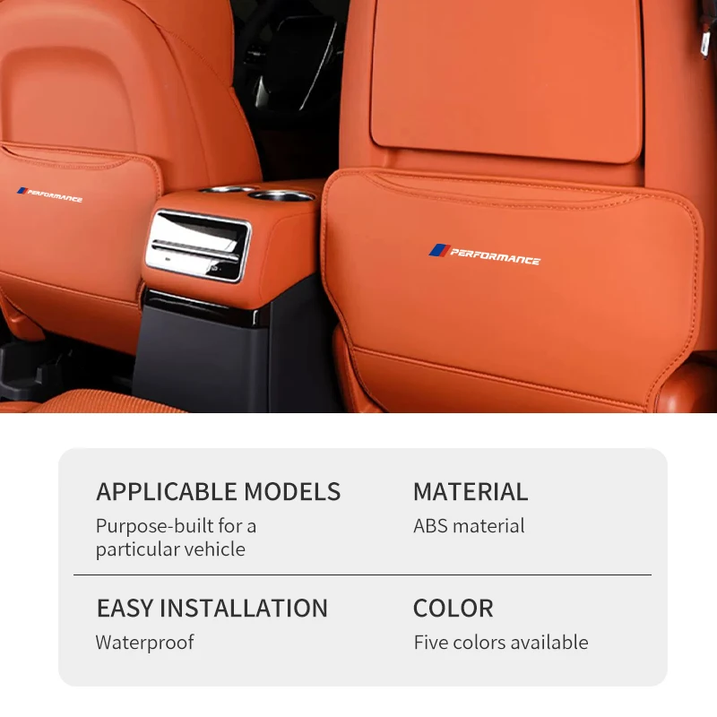 2PCS Car Anti Kick Pad For BMW G30 G20 F30 F10 X1X2X3X4X5X6X7 PU Seat Back Storage Bag Organizer Auto Styling Interior Accessory