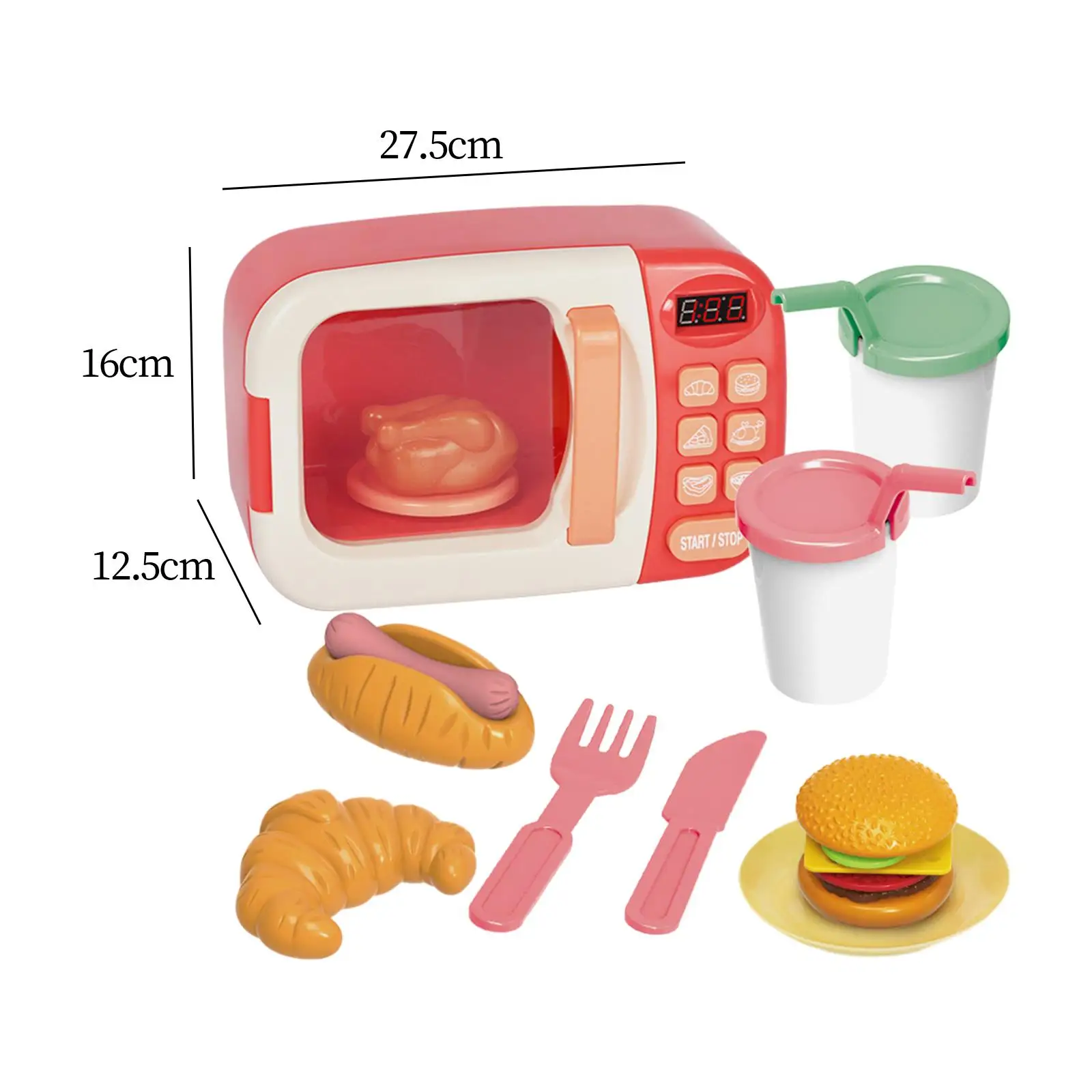 Kids Microwave Oven Toys Toddler Play Kitchen Toys Kids Valentines Gifts for Children Girls Boys 3-8 Year Old Toddlers