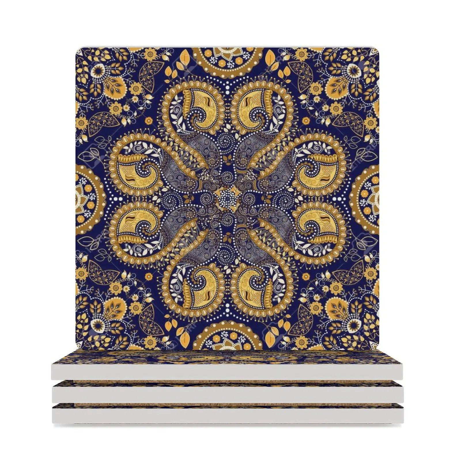 

Fantasy ornamental pattern Ceramic Coasters (Square) household utensils kitchen cute plate Coasters