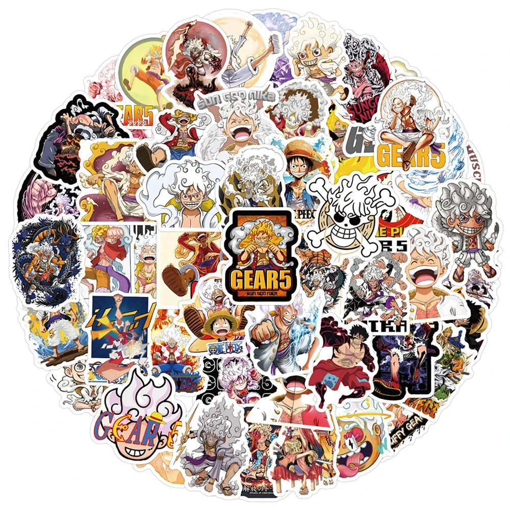 

10/30/50/110 One Piece Luffy Gare 5 Anime Cartoon Stickers Cool Decals DIY Bike Travel Luggage Guitar Laptop Waterproof Sticker
