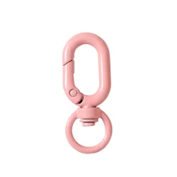 Colorful Metal Lobster Claw Clasps with Swivel Lanyards and Key Rings for DIY Bag and Keychain Accessories, Set of 5 (Lotus root pink)