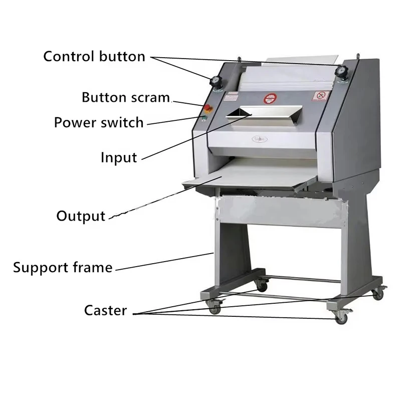 Commercial Pizza Bread Dough Sheeter Pastry Cake Shortening Making Machine Vertical Bakery Equipment 3