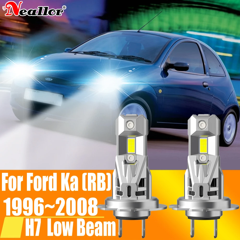 2x High Power H7 Led Headlight Canbus H18 Car Bulb 6000K White Light DRL Moto Turbo Diode Lamp 12v 55w For Ford Ka RB 1996~2008