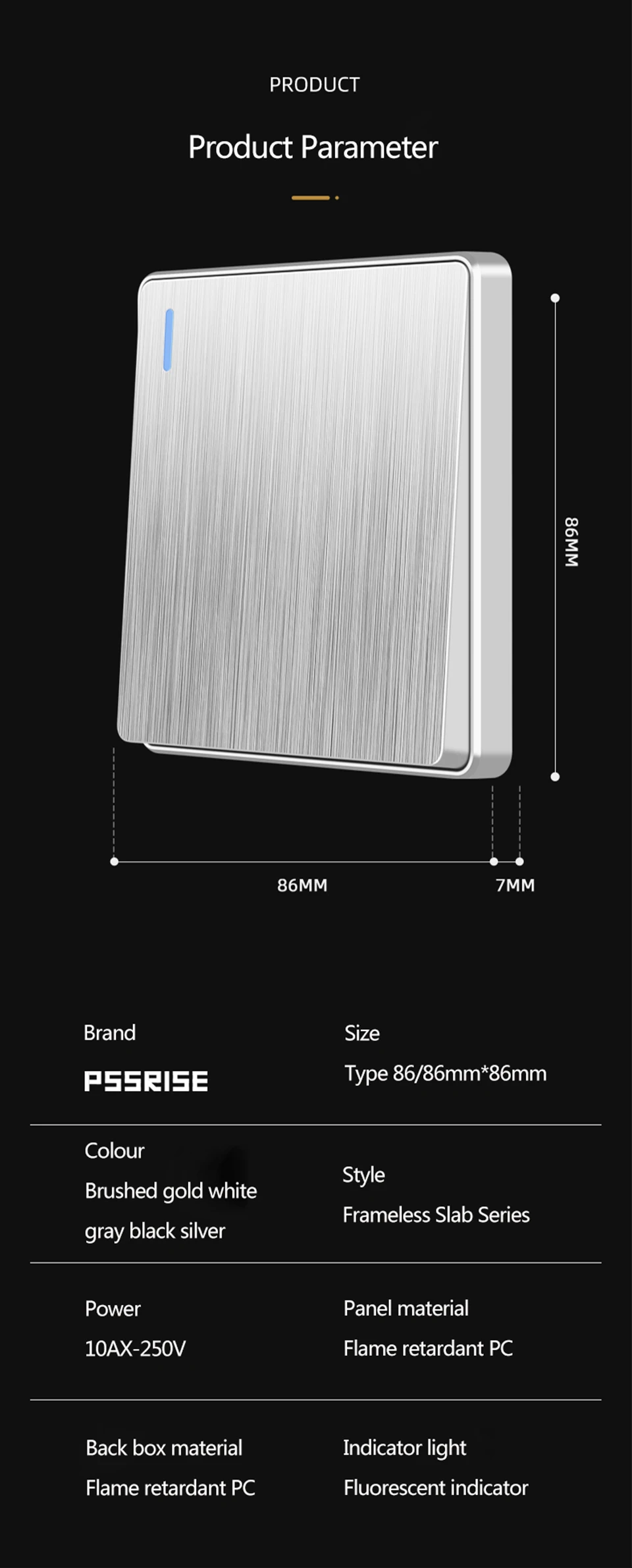 pssrise reino unido da ue ru padrão interruptor de parede tomada de luz prata escovado painel do computador tv tel usb soquete