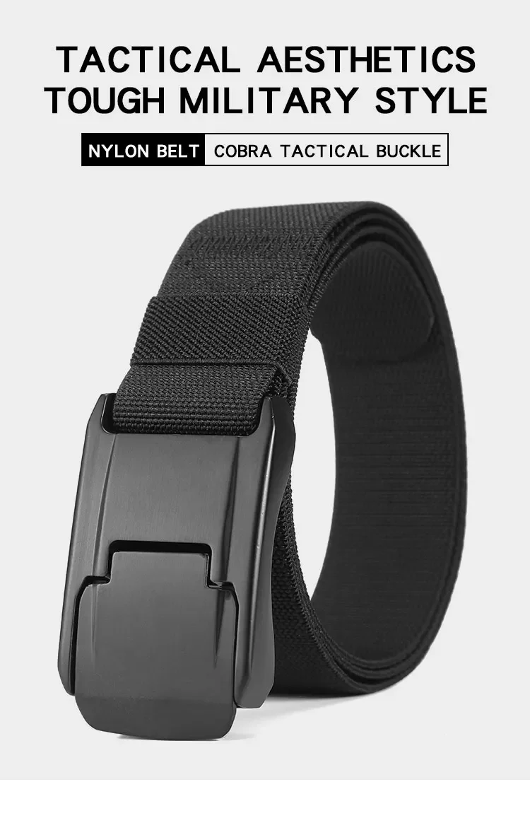Elastischer Gürtel, Stretchgürtel für Männer und Frauen, harte Schnellverschluss-Schnalle, starkes echtes Nylon, Unisex, elastischer Gürtel, Overalls, lässiger Gürtel – Detail 1