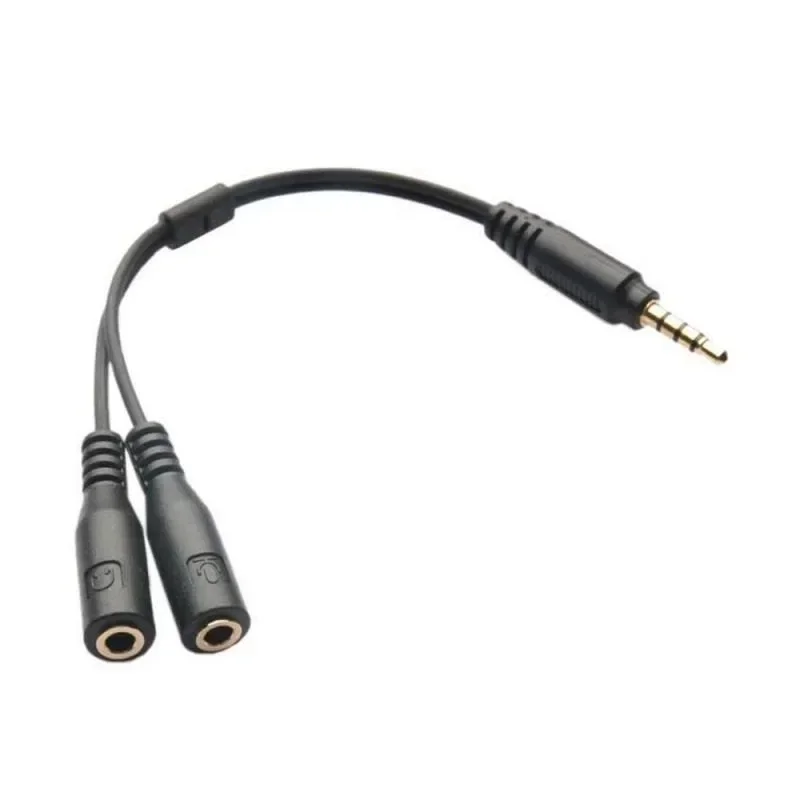1 TRRS Male to 2 TRS Female Audio AUX Studio Y Converter Cord 3.5mm Mic Headset Splitter Adapter Cable For iPhone iPod earphone jack adapter audio cable audio plug adapter headphone splitter cable audio cable adapter aux cable