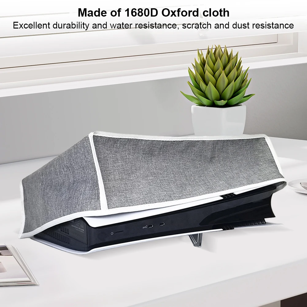 Horizontal Dust Cover Dustproof Cover 1680D Oxford Cloth Dust Guard Waterproof for PS5 Pro 2024 Console Digital and Disc Edition