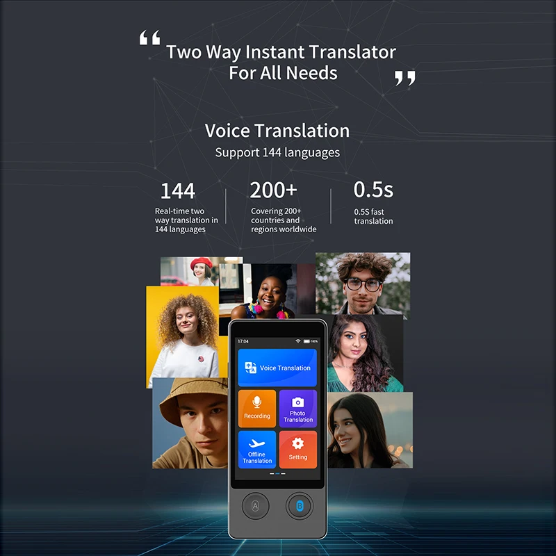 Voice Translator Language Translator Precise Offline Translator 144 Languages Real-time Voice Portable Text Camera Wireless Picture Translation