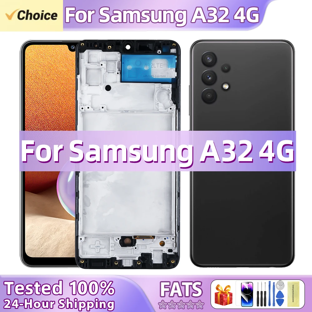 100% NEW AMOLED Display For Samsung Galaxy A32 4G A325 A325F SM-A325M SM-A325F/DS LCD Touch Screen Digitizer Assembly