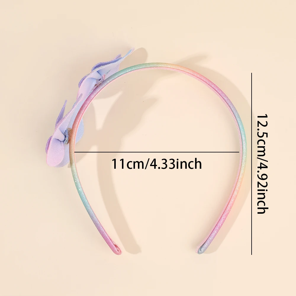 Gradient Butterfly Headband For Girls Sparkling Rainbow Princess Hair Hoop Birthday Party Princess Dress-Up Hair Accessories