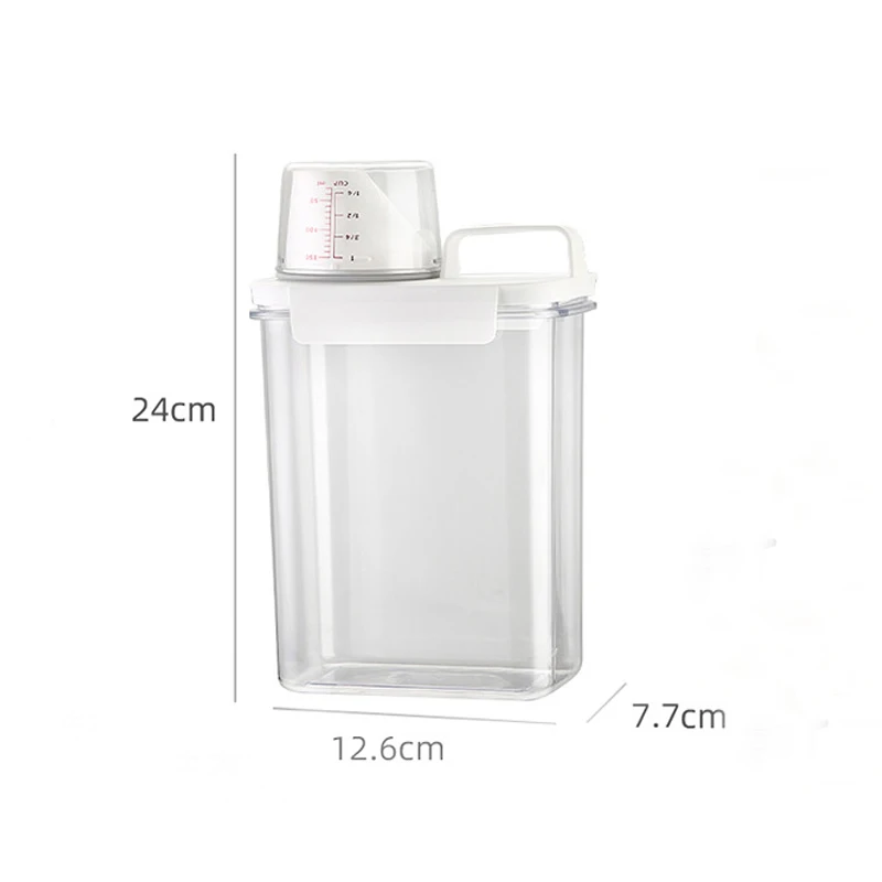 Refillable Laundry Detergent Dispenser Empty Tank For Powder Softener Bleach Storage Container With Labels