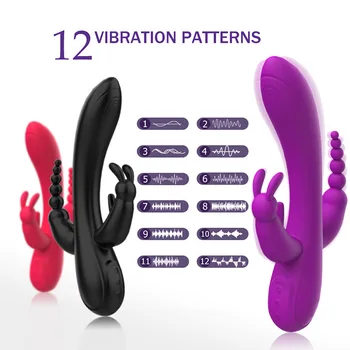 10 Speed 3 In 1 Silicone Sexy Dildos Vibrators For Woman Vaginal Auns Clitoral Massager Stimulator Female Masturbation Sex Toys 2