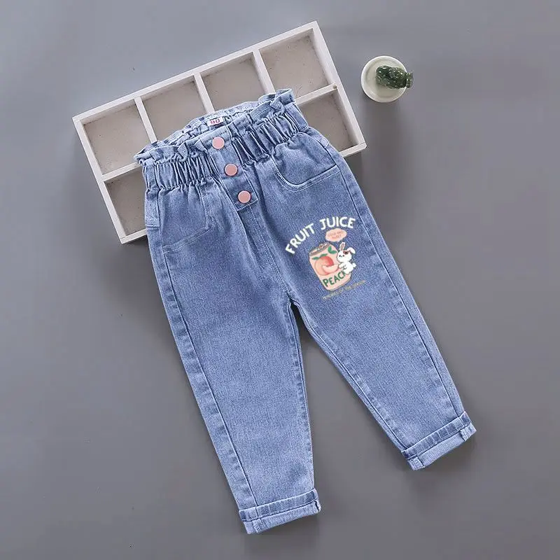 

Latest arrival Jeans Girl Rabbit Pattern Kids Girl Jeans Casual Style Kid Pants Spring Autumn Children's Trousers Clothes