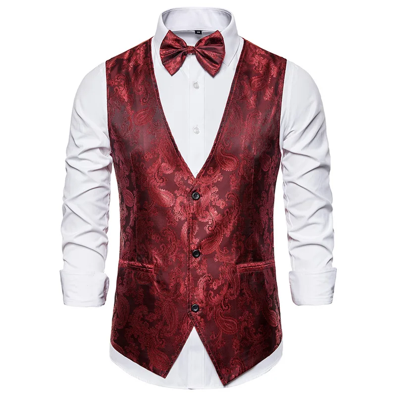Dress Vests Men's Business Banquet Wedding Party Groom Suit Vest Size XXL-S