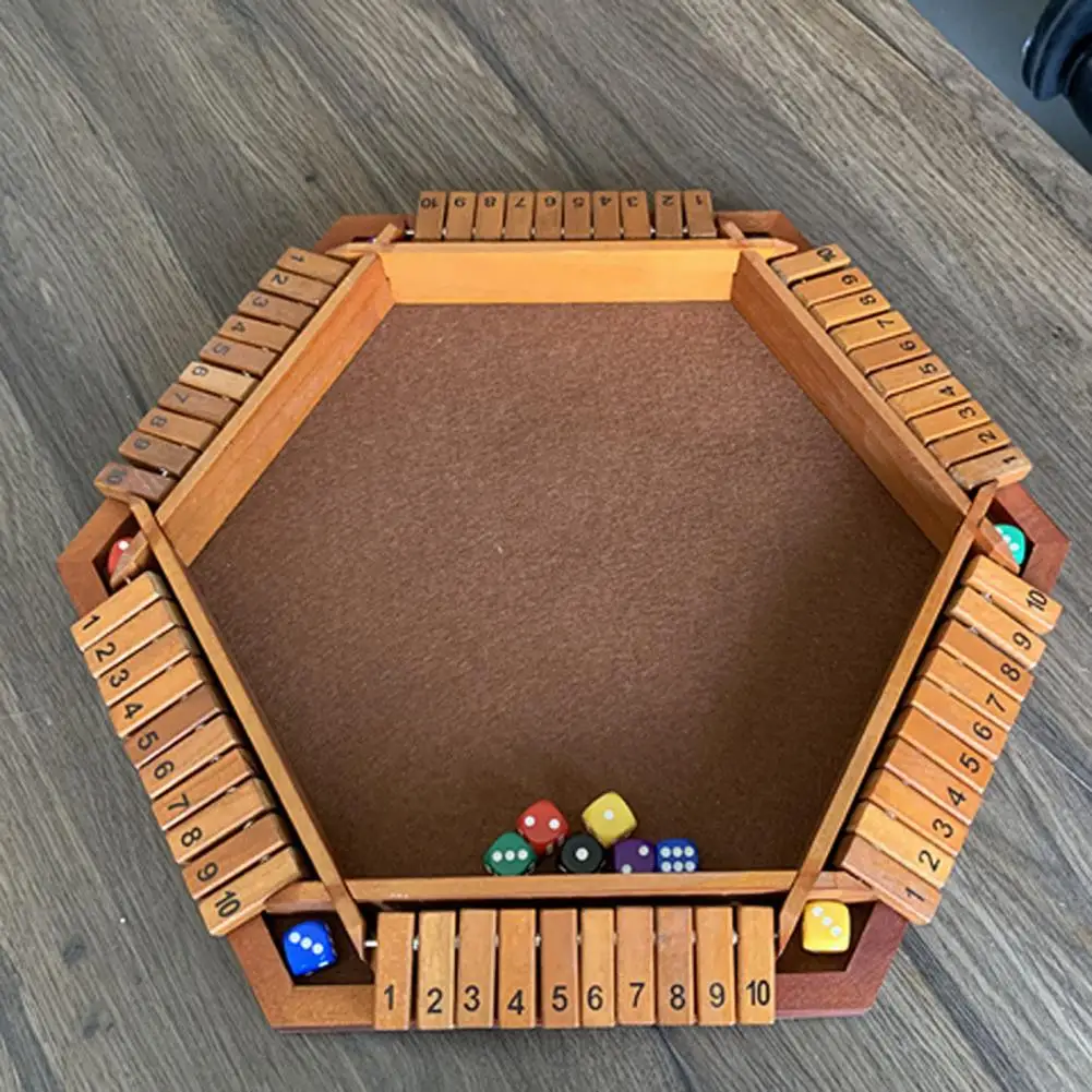 Educational Math Game Multiplayer Dice Board Game Wooden Shut Box 12 Dice Kids Adults Family