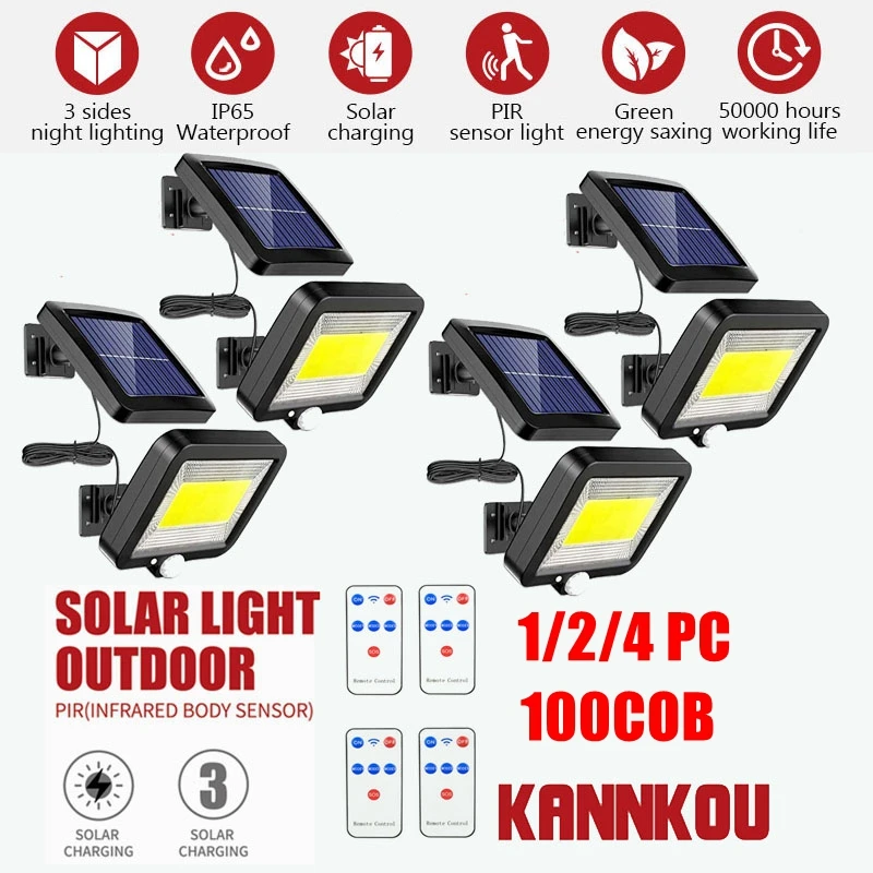 string solar lights Solar Lights Outdoor KANNKOU Split (5m Extension Cord) Pir(3 Mode) Motion Sensor Ip65 Waterproof Solar Flood & Security Lights solar yard lights