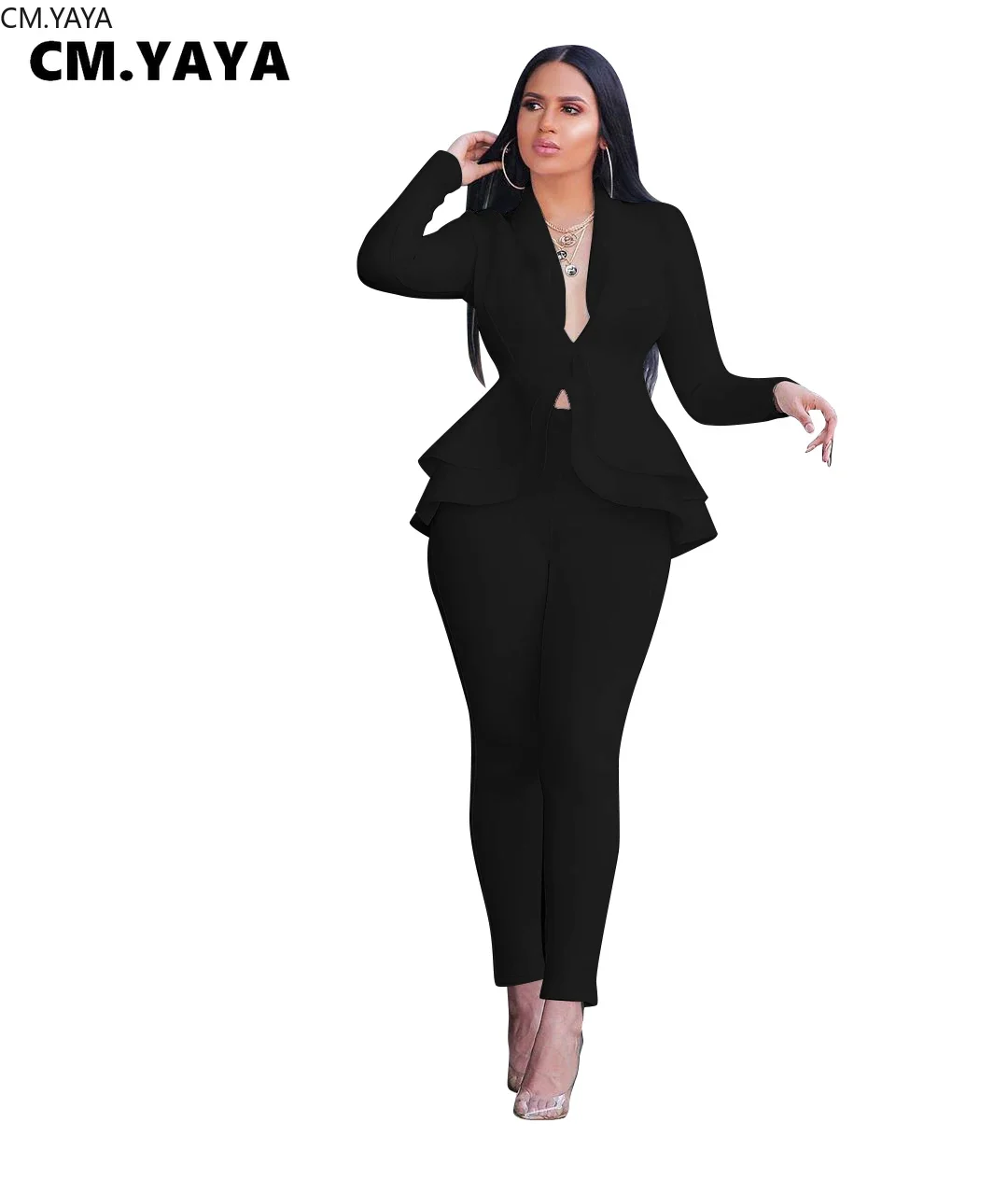 Costume 2 Pièces Femme – Veste Et Pantalon élégant, Coton, Coupes Slim Fit, Pour Bureau, Sortie, Loisirs - 7