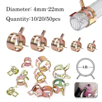 10-50Pcs 4-22mm For Choose Fuel Spring Clip Vacuum Silicon Hose Clamp Autos Spring Clip Fuel Oil Water Tube Clamp