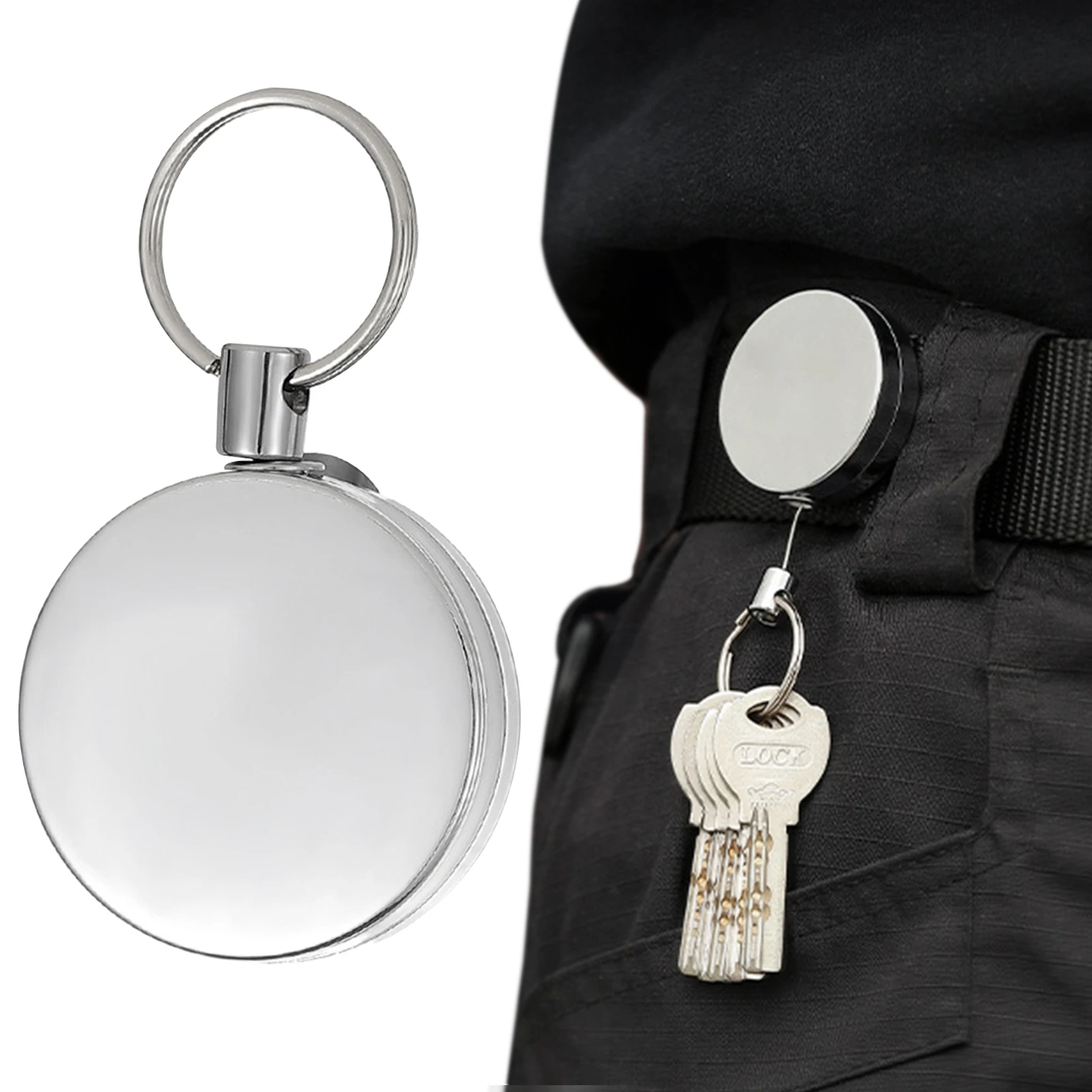 Mini Retractable Keychain Lanyard Clips Badge Holder For Whistle Cards