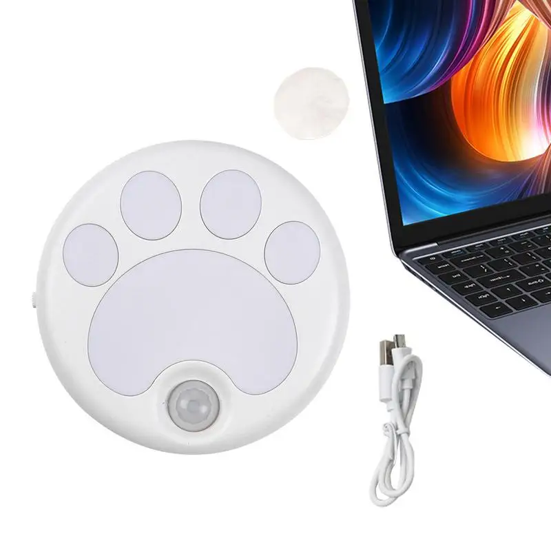 

Creative Cat Paw Smart LED Night Light PIR Motion Sensor USB Rechargeable Bedroom Decor Staircase Closet Decor