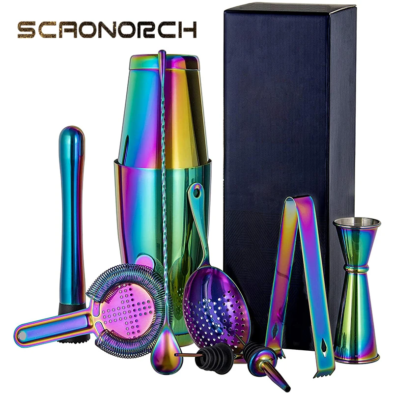 Boston Cocktail Shaker Set Bar Tools Set Martini Bartending Shakers Kit Stainless Steel Bar Accessories Jigger Mixer 750ml/600ml