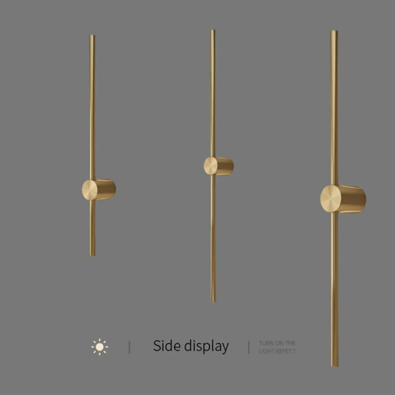 

Copper Wall Lamp Luxury Mirror Front LED Sconce Light For Living Room Restroom Bedroom Minimalist Hotel Aisle Bedside Lamp