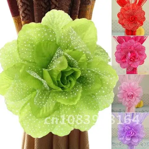 

1Pair/1PC Stain Curtain Clips Flowers Curtain Tieback Home Curtain Holder Tie Backs Living Room Bedroom Drape Decor